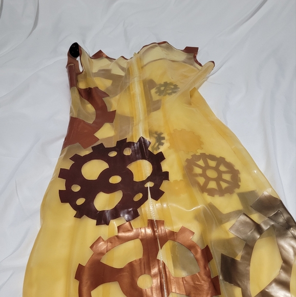 REAL LATEX by DAWNAMATRIX Steampunk Gear Print Dress Sz S - Picture 11 of 12